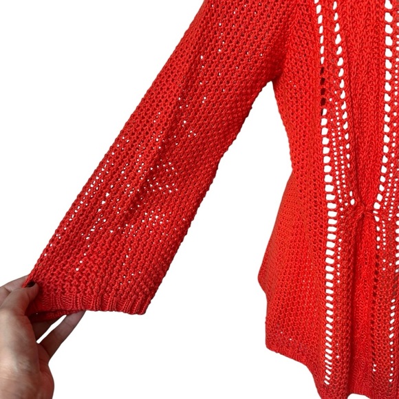 Coldwater Creek | Women's Orange Button Down Cardigan Knit Sweater Size Large - Picture 5 of 6